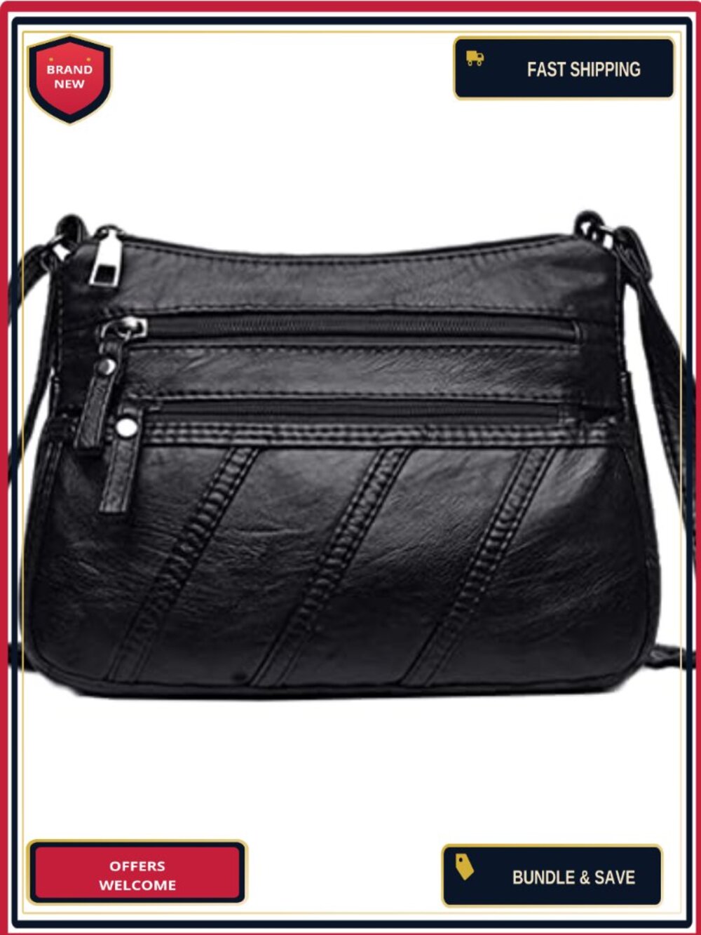 Water Silk PU Leather Crossbody Shoulder Bag Messenger Women's Purse Handbag